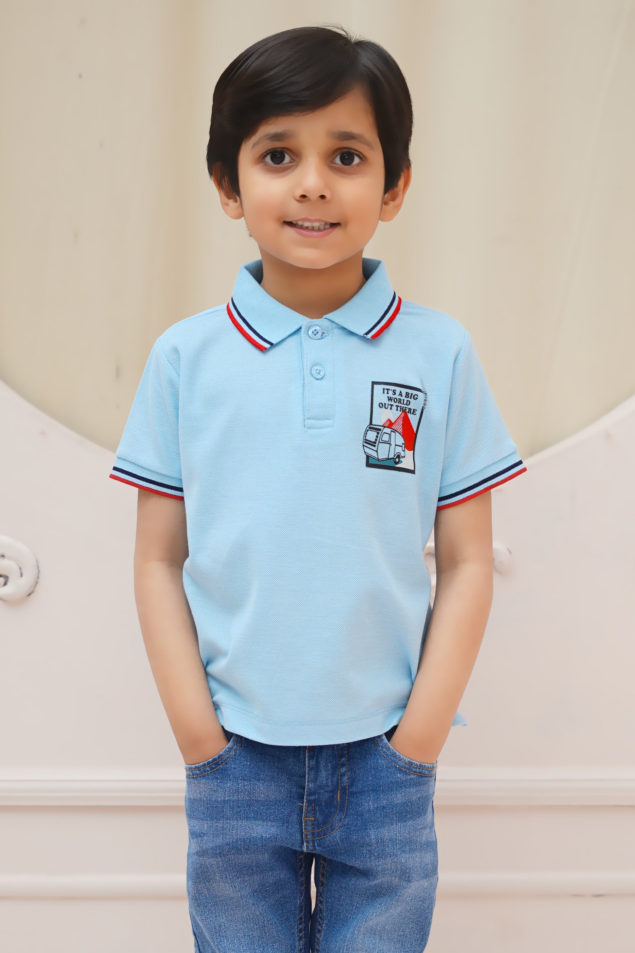 Sky Blue Summer polo Shirt - Noobeeretail.com