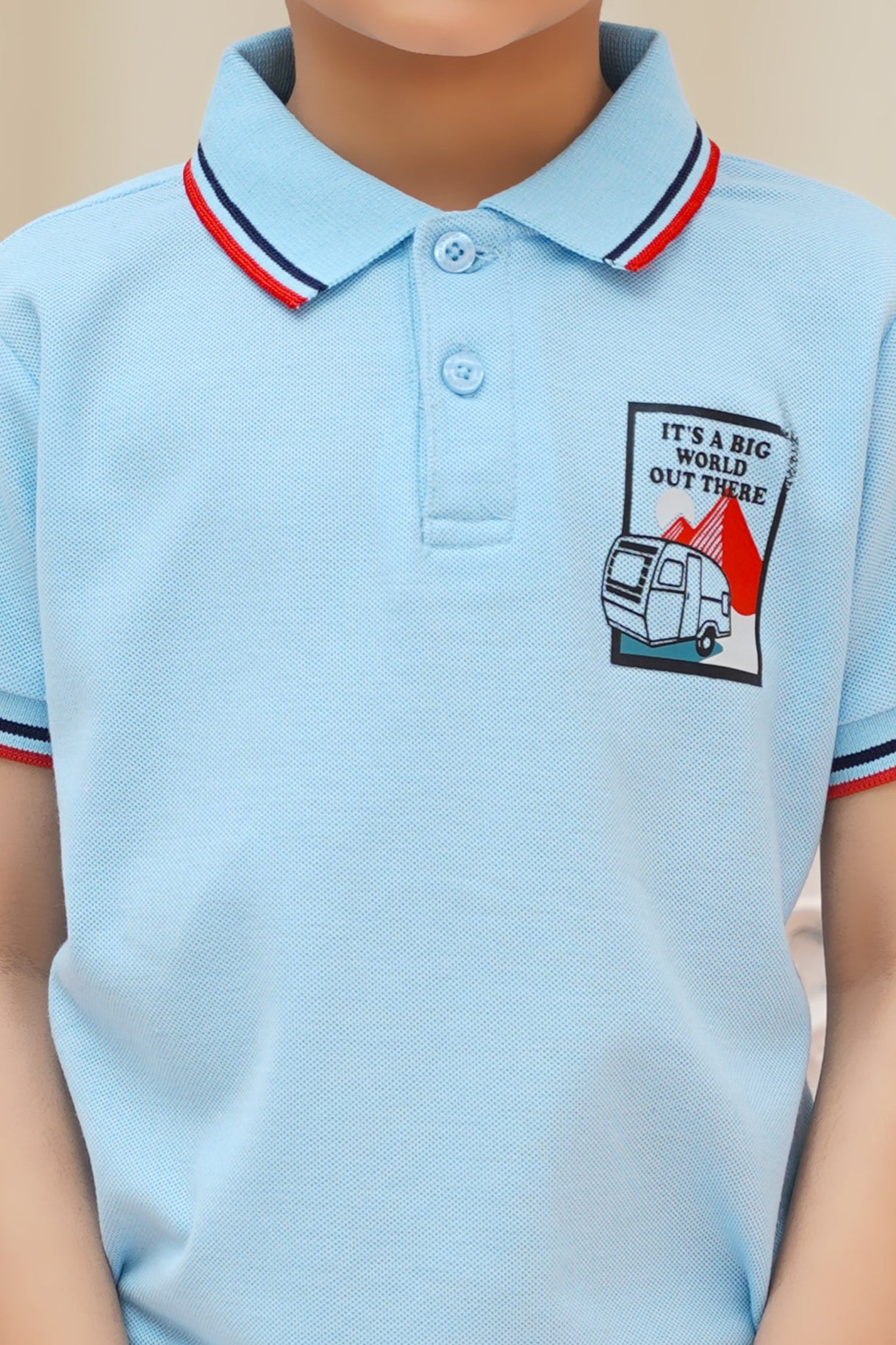 Sky Blue Summer polo Shirt - Noobeeretail.com