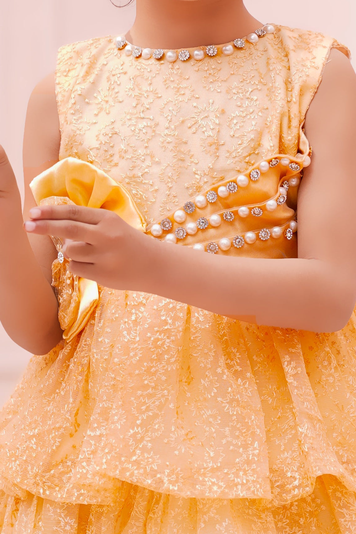 Baby Girls Fancy Gold Frock - Noobeeretail.com