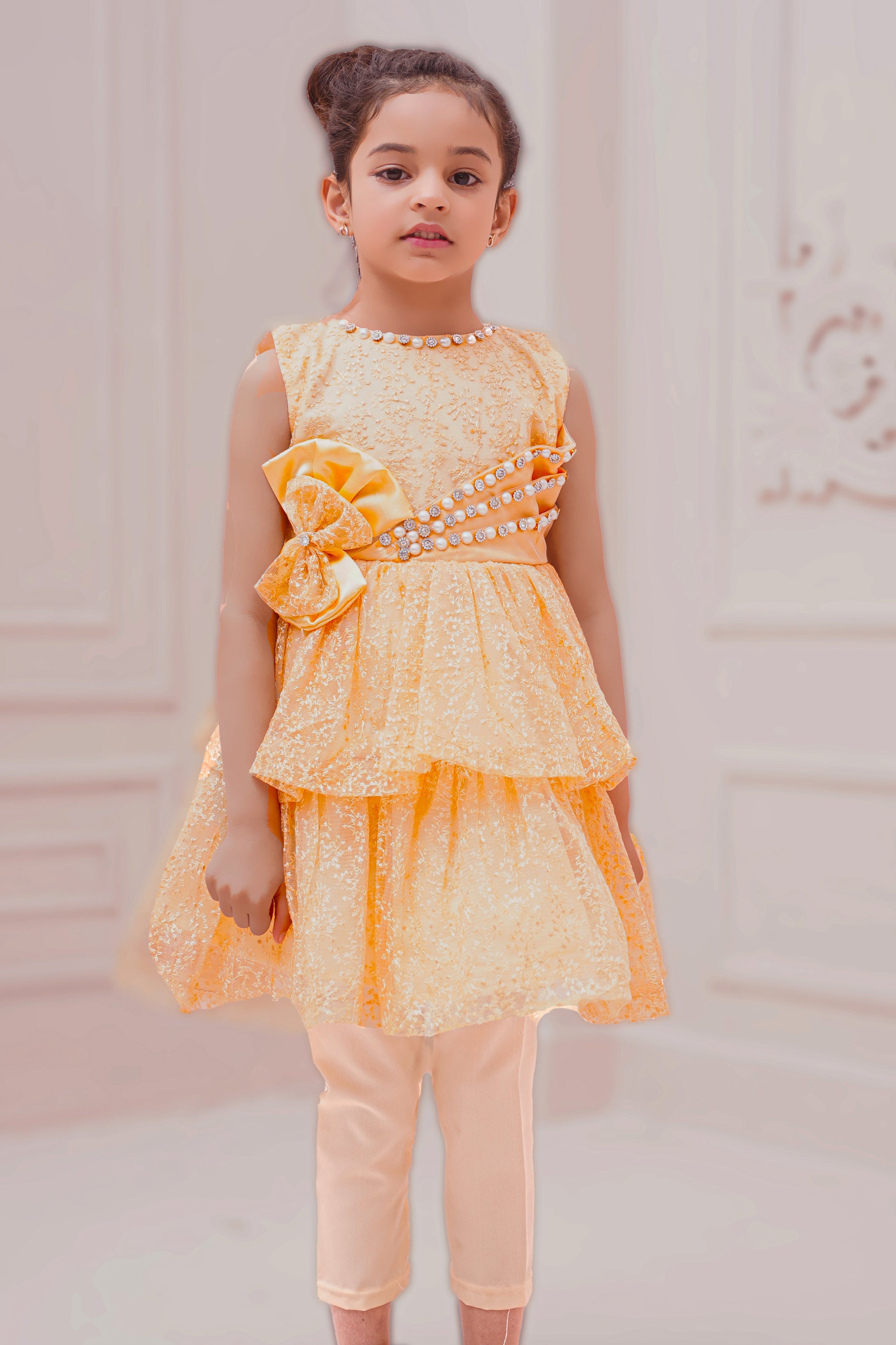 Baby Girls Fancy Gold Frock - Noobeeretail.com