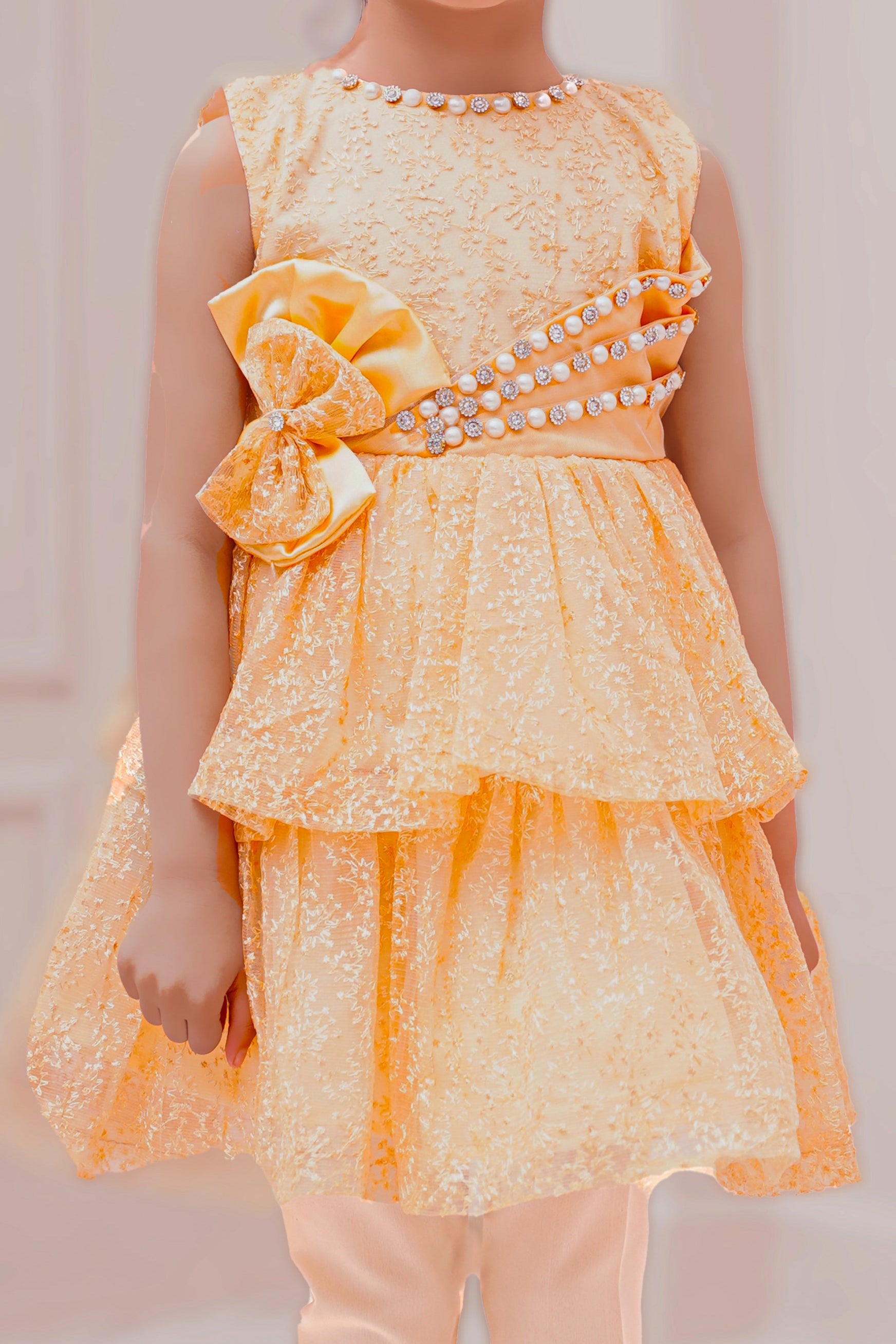 Baby Girls Fancy Gold Frock - Noobeeretail.com