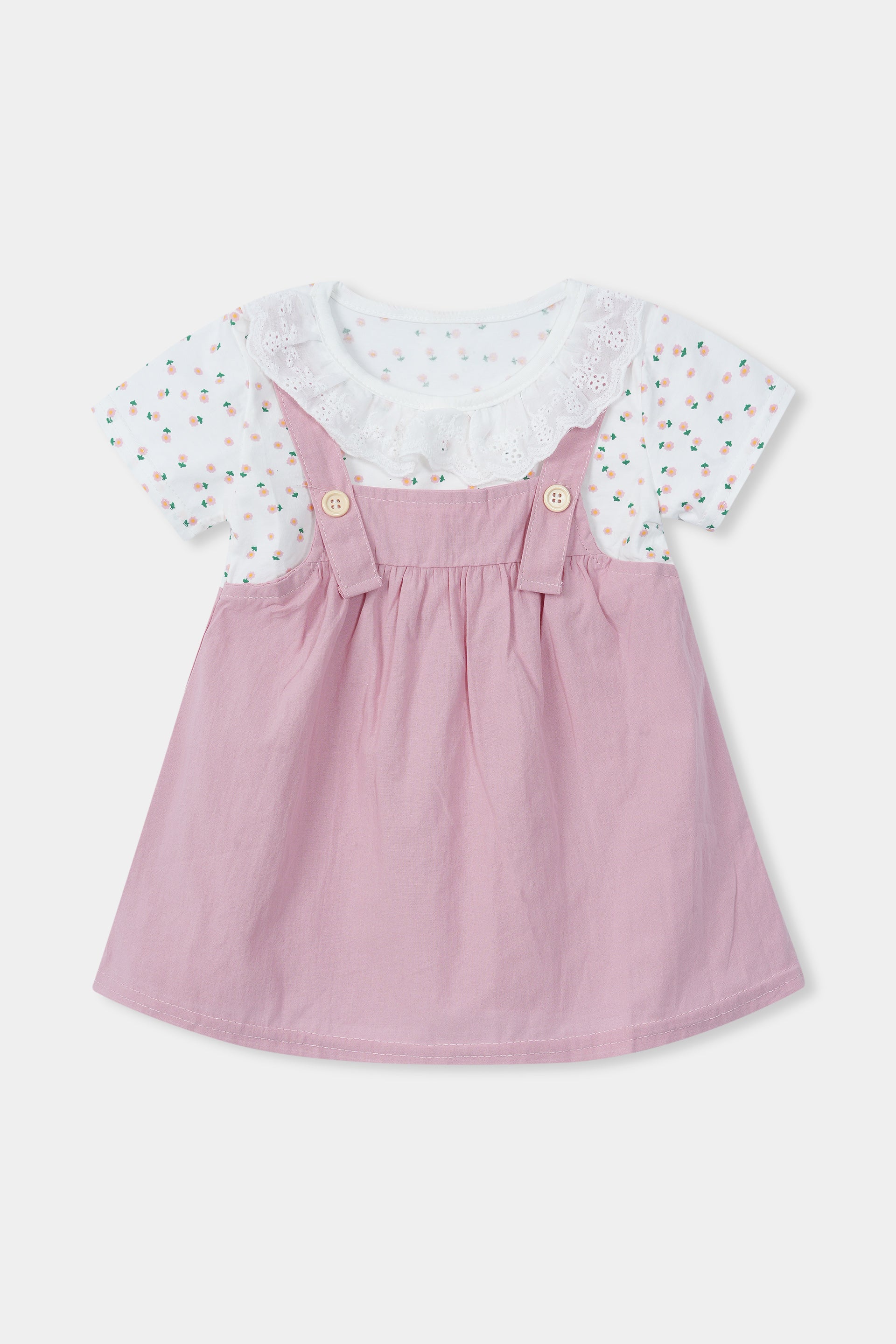 Knitted Frock printed Pink - Noobeeretail.com