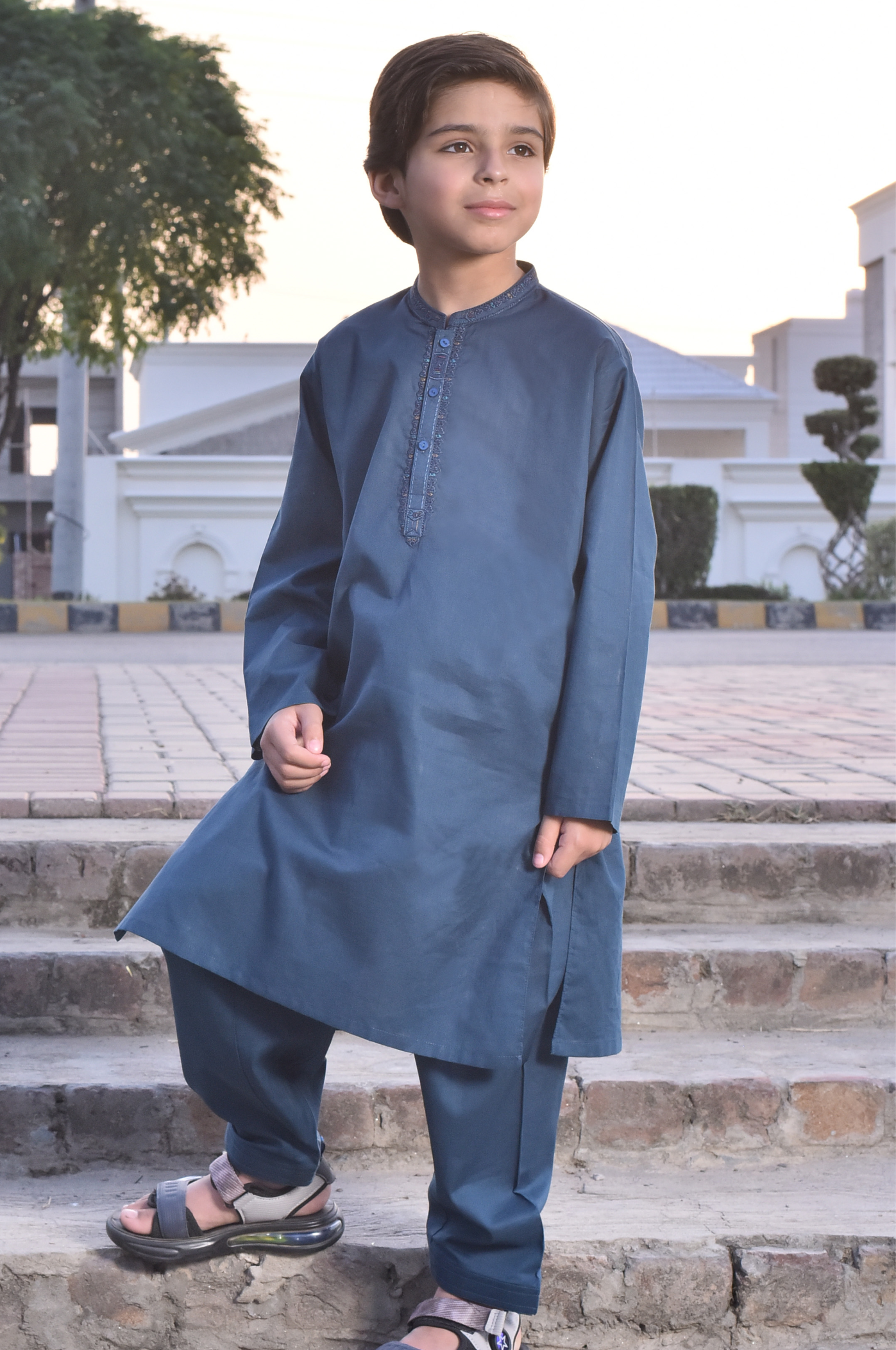 Classic Navy Blue Kurta Shalwar Set