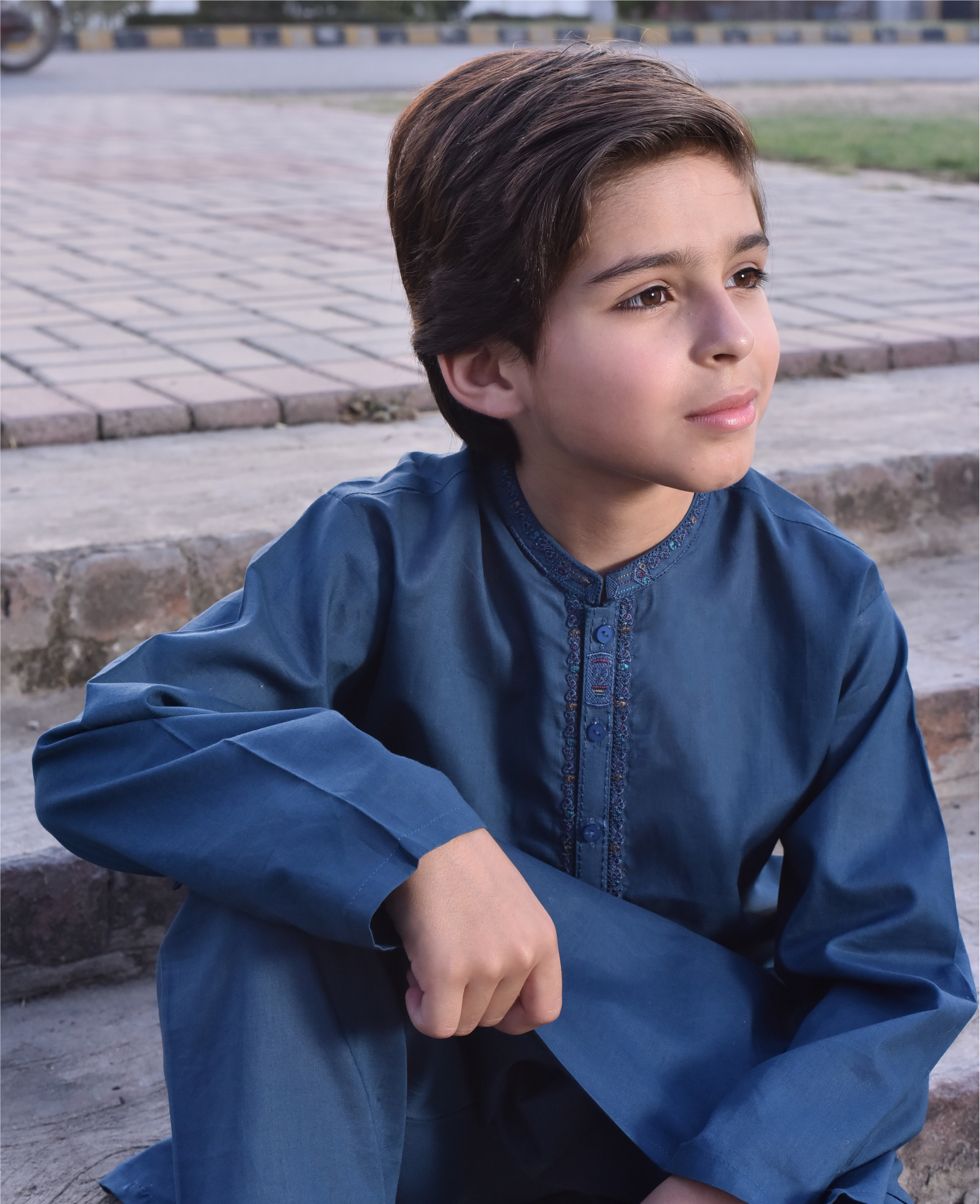 Classic Navy Blue Kurta Shalwar Set