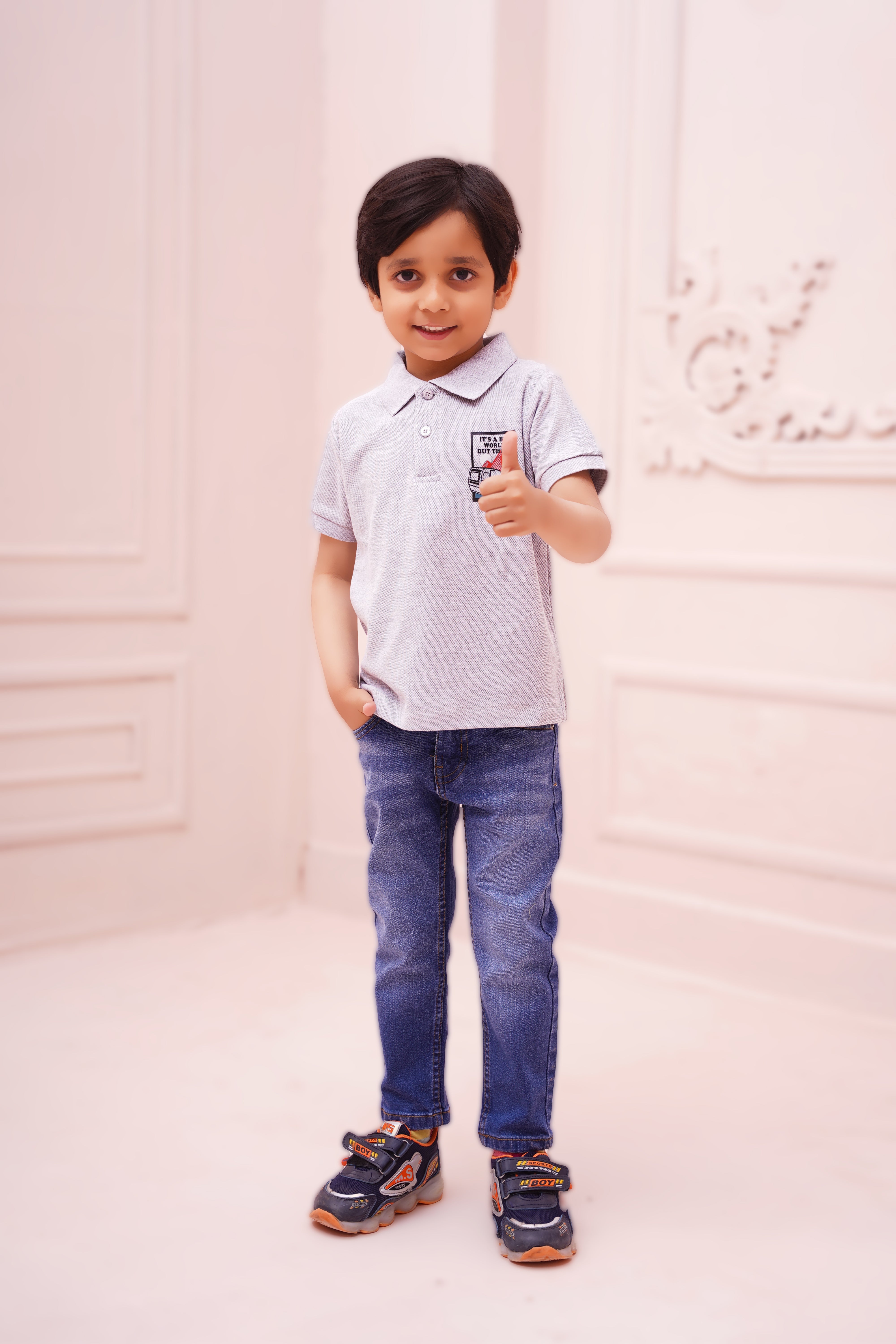Grey Summer polo Shirt - Noobeeretail.com